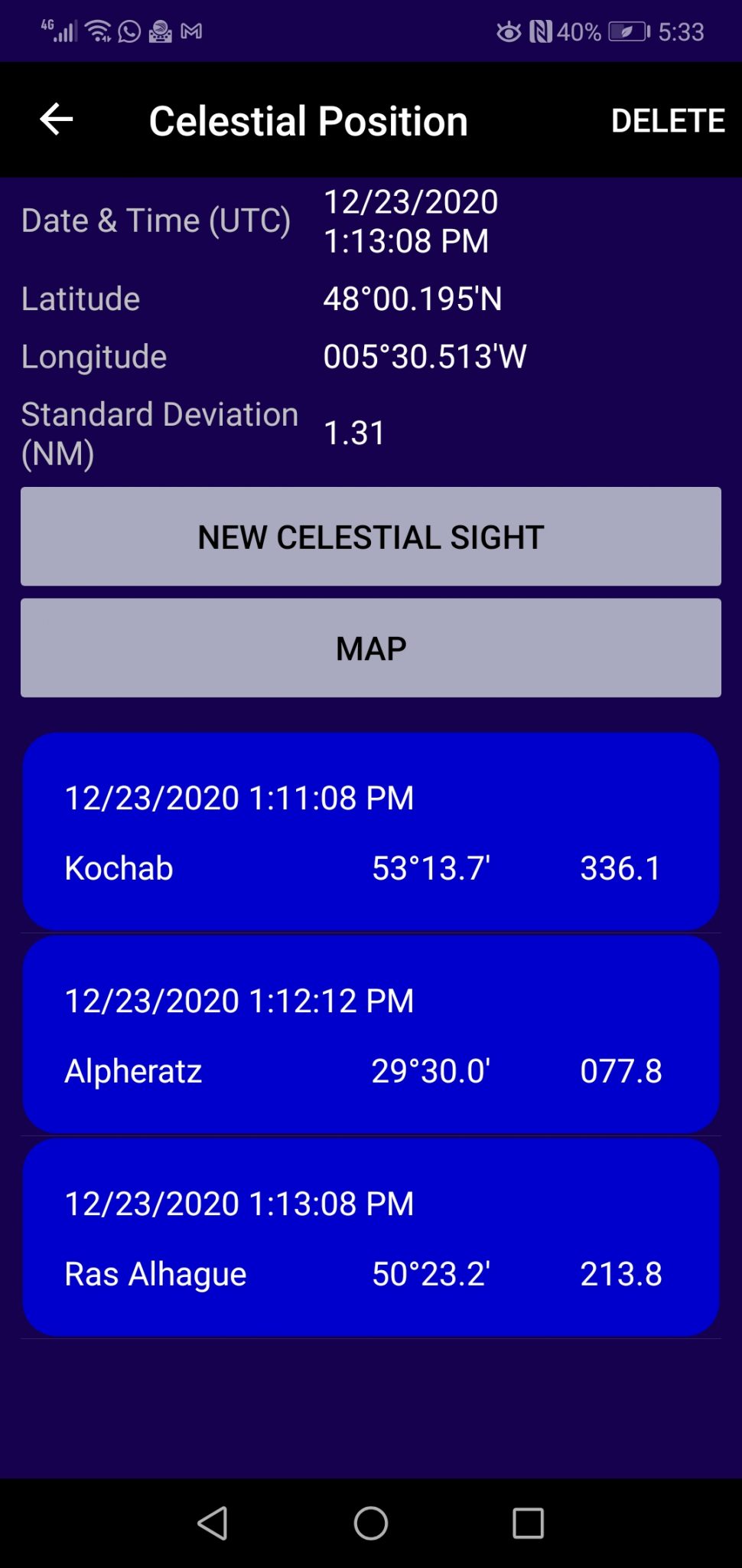 Almicantarat Celestial Navigation App